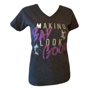 Disney Villians Size Large Making Bad Look Good Grey and Purple T-Shirt